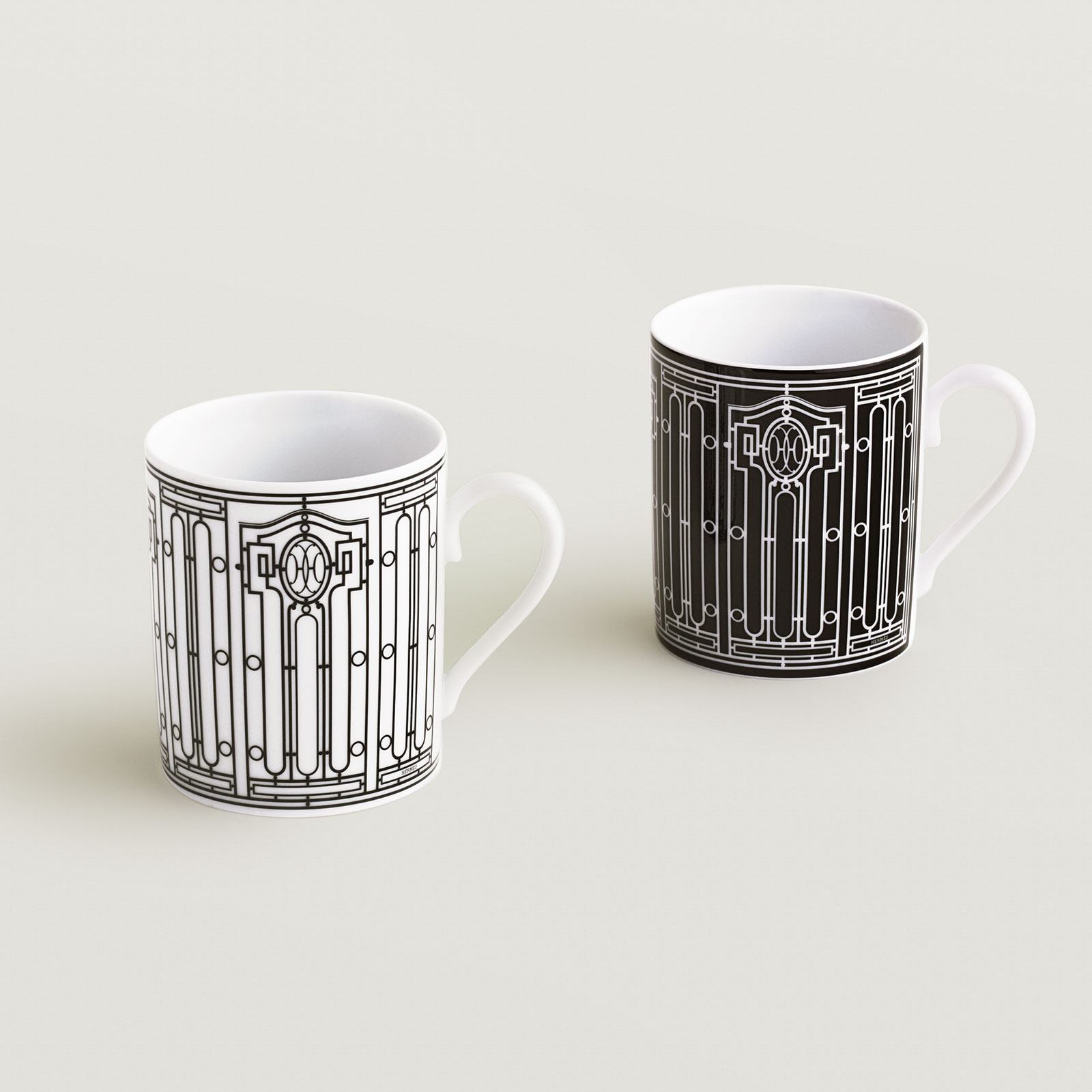 HERMÈS Paris H DÉCO Becher mit Henkel Set 2tlg. Nr.2/Nr.1 0,30ltr.
