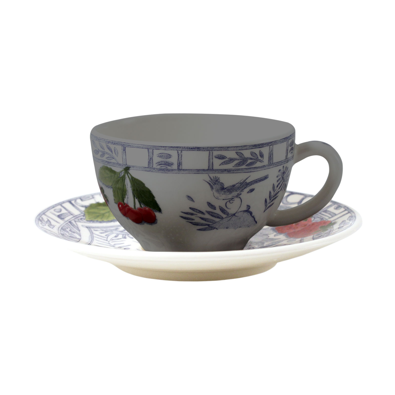 Gien Oiseau Bleu Fruits Kaffee-Untertasse 15,2cm