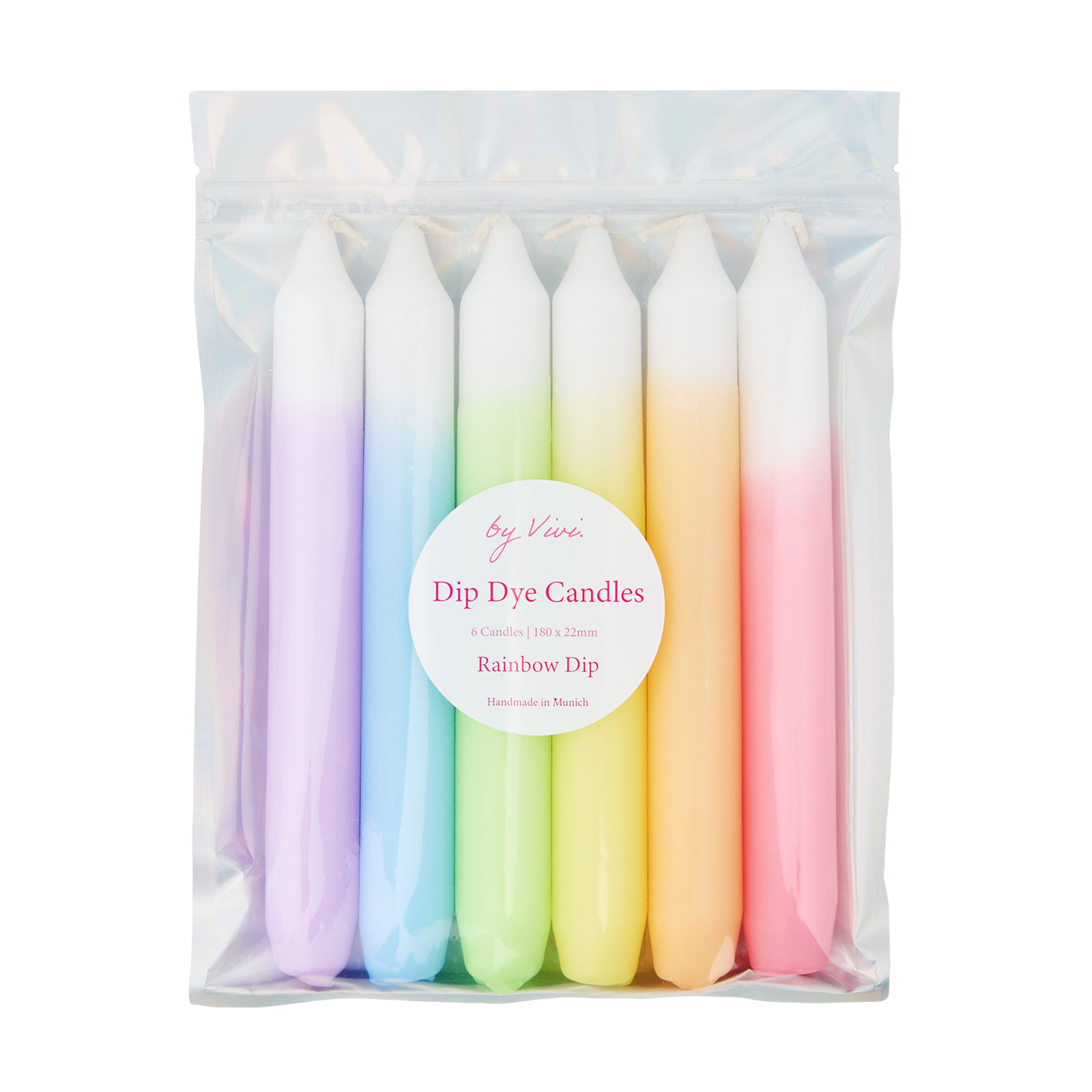 by Vivi. Dip Dye Kerzenset Rainbow Dip