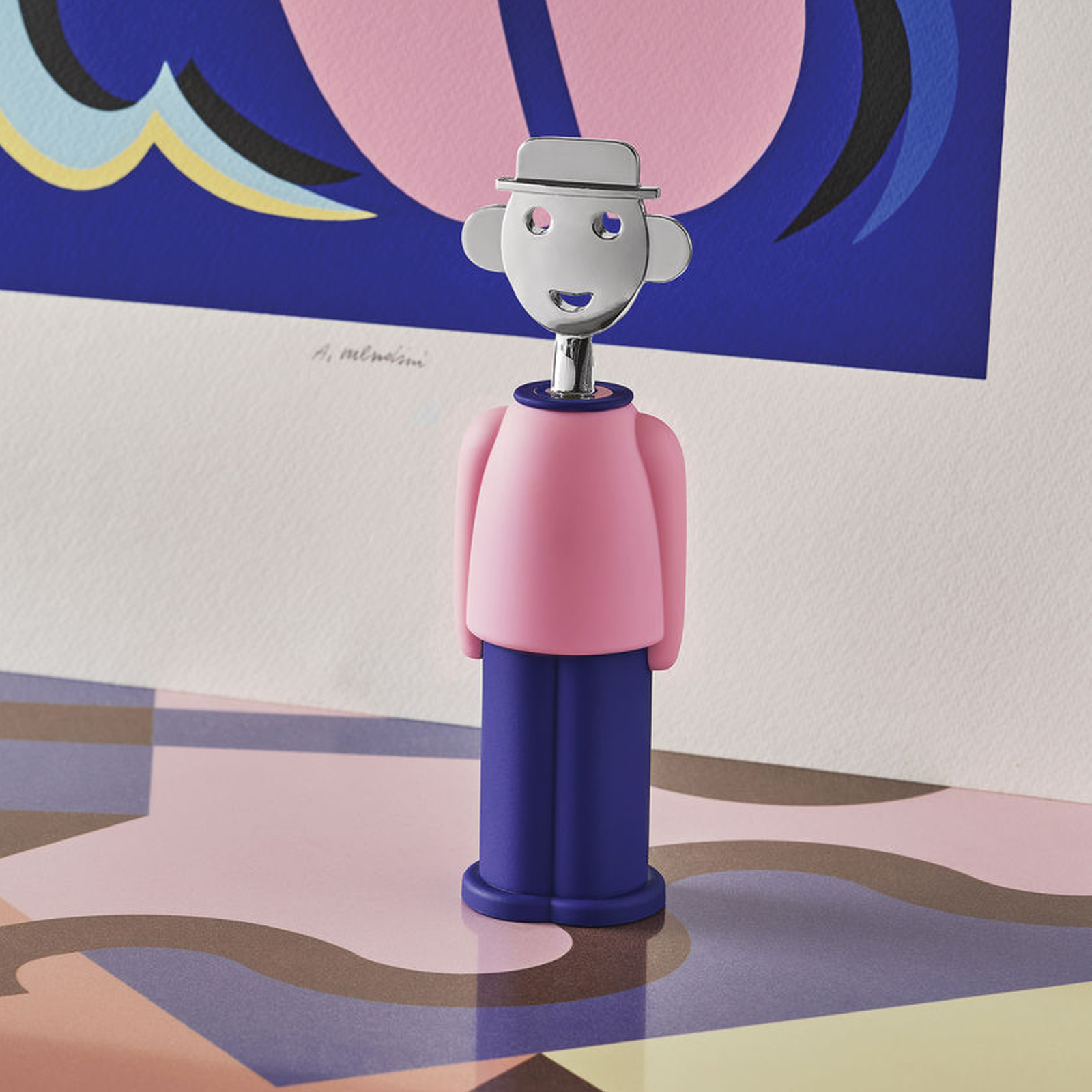 Alessi Alessandro M. Korkenzieher rosa/blau