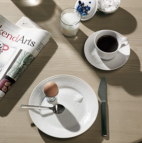 Royal Copenhagen Weiß Gerippt