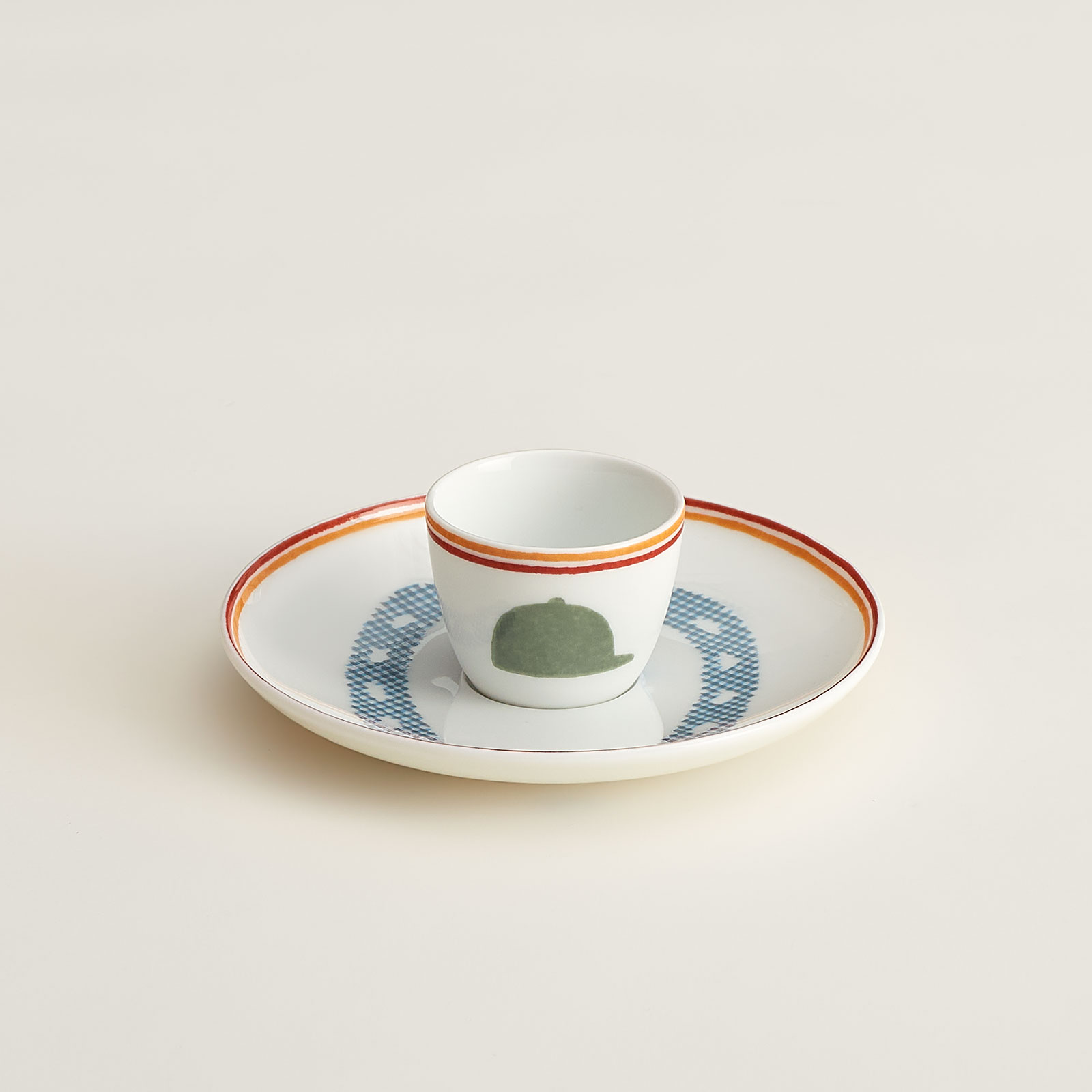 HERMÈS Paris Saut HERMÈS Eierbecher und Untersetzer