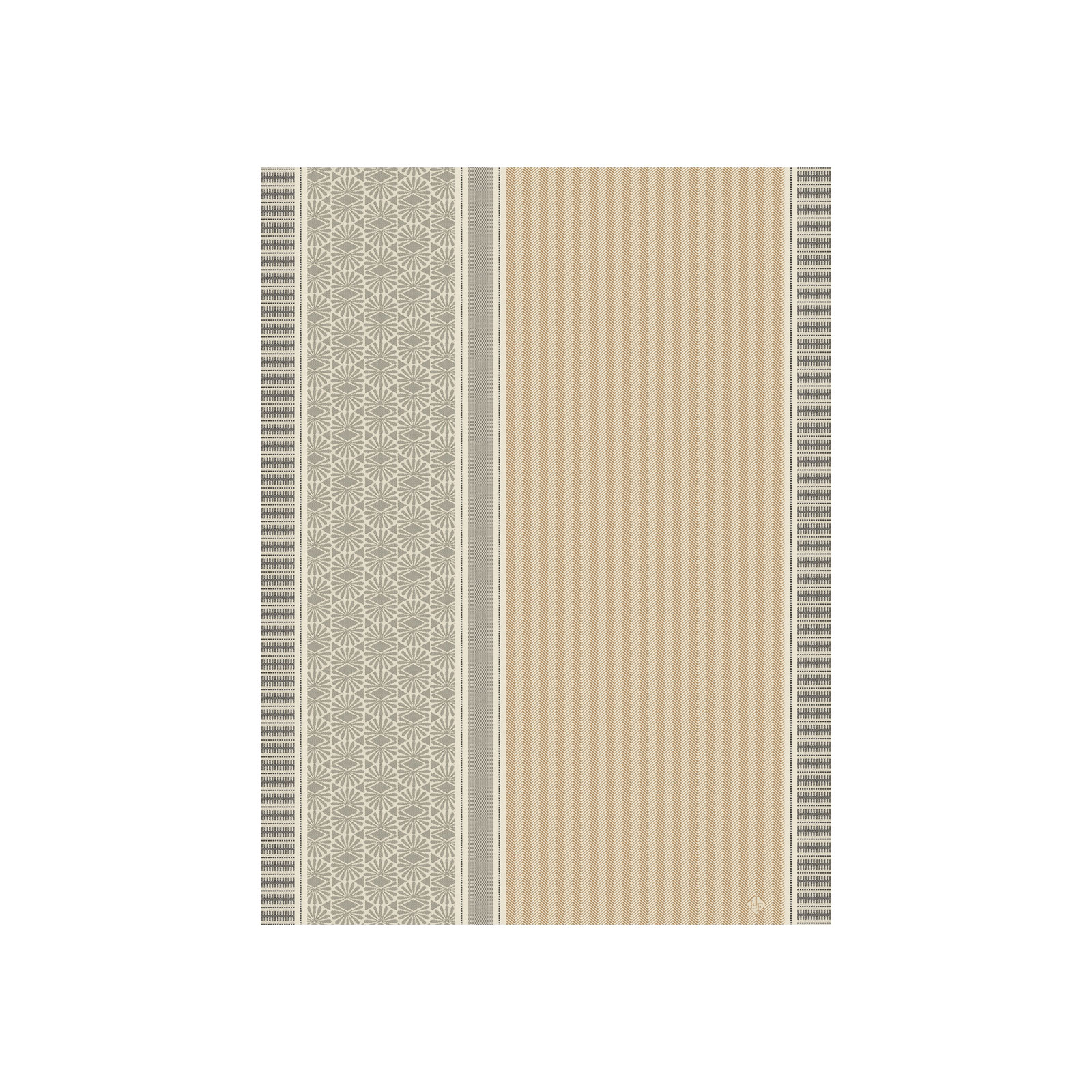 Le Jacquard Francais Dune Rayures Geschirrtuch 80x60cm argan