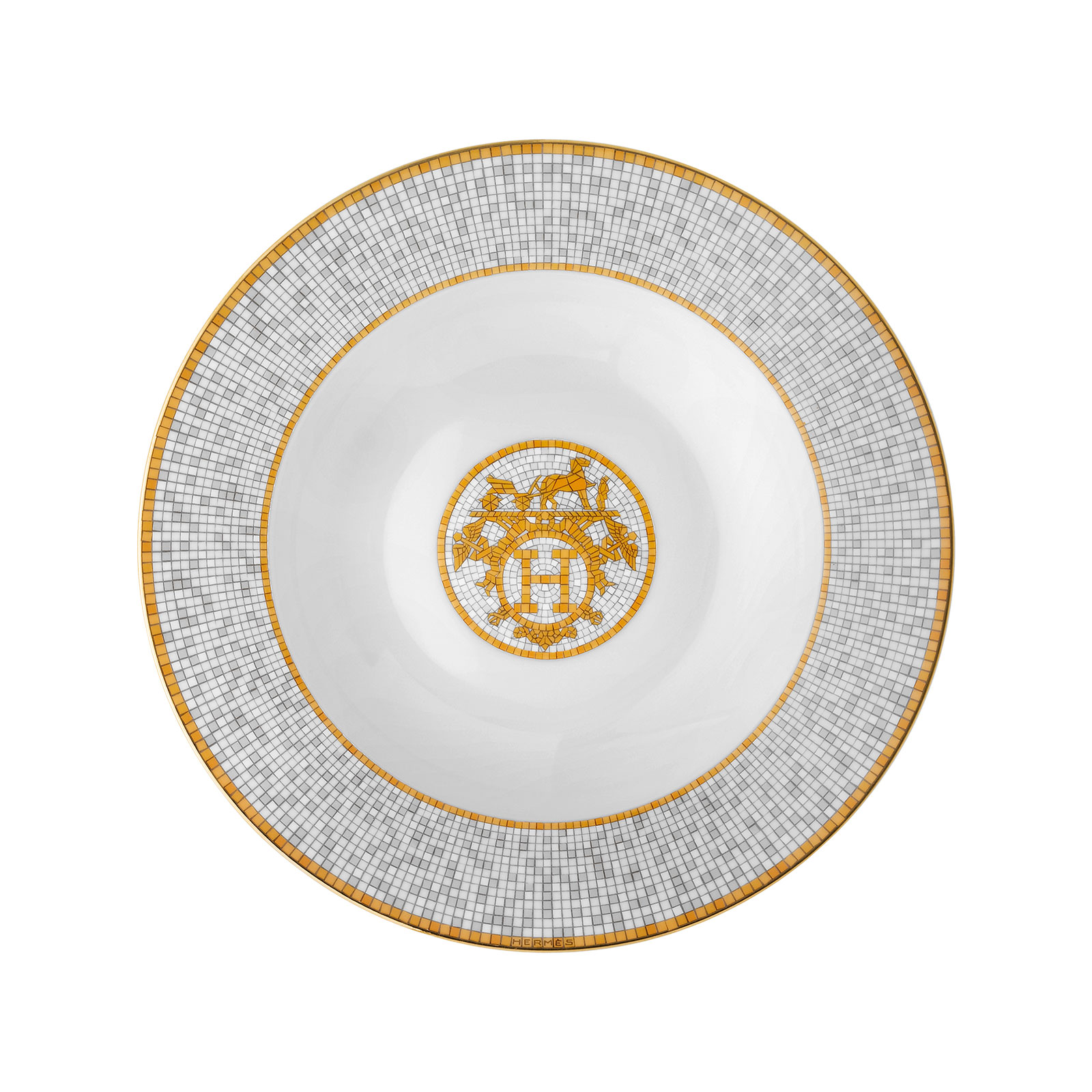 HERMÈS Paris Mosaïque au 24 Gold Suppenteller 22cm